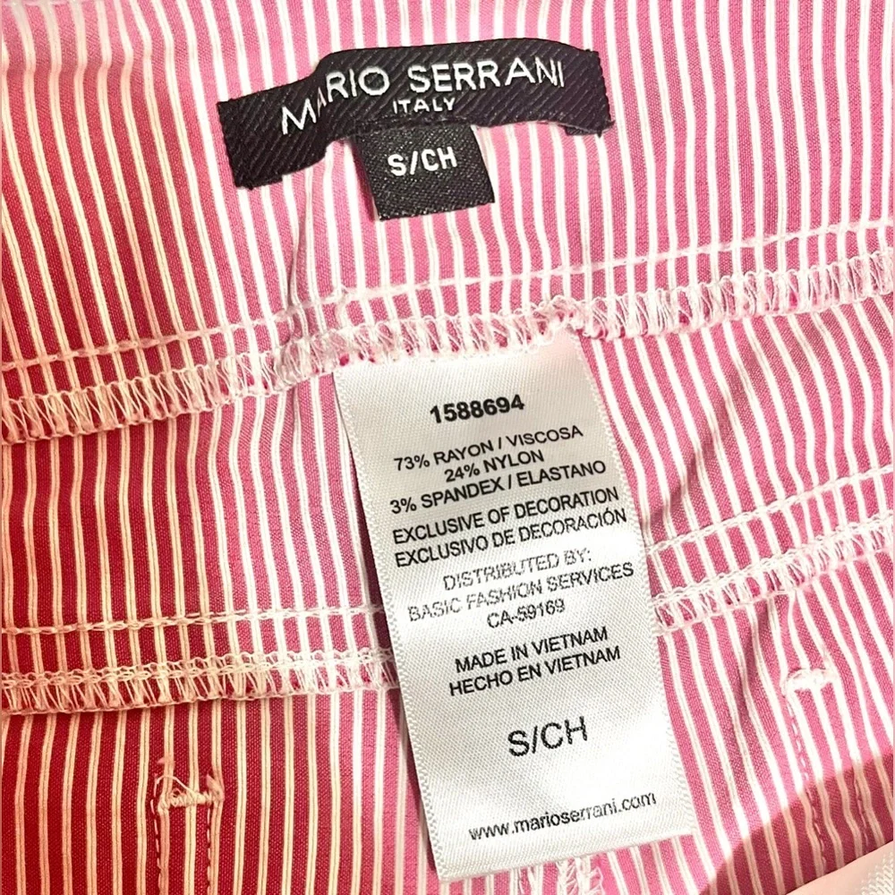 Mario Serrani Italy Striped Pink Pants Women’s Sz Small - Picture 7 of 11